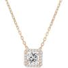 imagePAVOI 14K Gold Plated Post Faux Diamond Round Solitaire Pendant Halo Necklace  Gold Necklace for Women  Slider AdjustableRose Gold