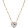 imagePAVOI 14K Gold Plated Post Faux Diamond Round Solitaire Pendant Halo Necklace  Gold Necklace for Women  Slider AdjustableRose Gold