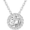 imagePAVOI 14K Gold Plated Post Faux Diamond Round Solitaire Pendant Halo Necklace  Gold Necklace for Women  Slider AdjustableWhite Gold