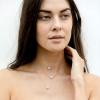 imagePAVOI 14K Gold Plated Post Faux Diamond Round Solitaire Pendant Halo Necklace  Gold Necklace for Women  Slider AdjustableWhite Gold