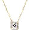 imagePAVOI 14K Gold Plated Post Faux Diamond Round Solitaire Pendant Halo Necklace  Gold Necklace for Women  Slider AdjustableYellow Gold