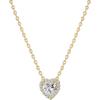 imagePAVOI 14K Gold Plated Post Faux Diamond Round Solitaire Pendant Halo Necklace  Gold Necklace for Women  Slider AdjustableYellow Gold