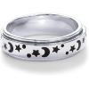 imagePAVOI 14K Gold Plated Spinner Anxiety Rings for Women Men  Anxiety Bands with Beads  Moon Star Beads Fidget Ring for WomenWhite Gold
