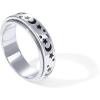 imagePAVOI 14K Gold Plated Spinner Anxiety Rings for Women Men  Anxiety Bands with Beads  Moon Star Beads Fidget Ring for WomenWhite Gold