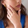 imagePAVOI 14K Gold Plated Spinner Anxiety Rings for Women Men  Anxiety Bands with Beads  Moon Star Beads Fidget Ring for WomenYellow Gold