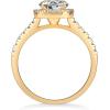 imagePAVOI 14K Gold Plated Square Halo Engagement Rings  Premium Cubic Zirconia Promise Eternity Ring for Women  Wedding BandsYellow Gold