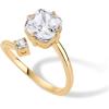 imagePAVOI 14K Yellow Plated Toi Et Moi 3CT Cushion Cut Cubic Zirconia Stone Wraparound Engagement Promise Ring for Women  Statement RingYellow Gold