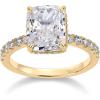 imagePAVOI 14K Gold Plated 35CT Square Radiant Cubic Zirconia Engagement and Promise Ring for Women  Hidden Halo RingYellow Gold