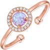 imagePAVOI 14K Gold Plated Adjustable Created Opal Rings  Stacking Rings for WomenHalo