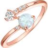 imagePAVOI 14K Gold Plated Adjustable Created Opal Rings  Stacking Rings for WomenWraparound