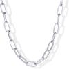 imagePAVOI 14K Gold Plated Chunky Chain Choker Necklaces for Women  Gold Statement Graduated Link Chain Necklace  Bold Oval Link Barbell Links Paperclip ChainsPaperclip