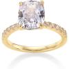 imagePAVOI 14K Gold Plated Engagement Rings for Women  Promise Wedding Band  3CT Cushion Cut Round Oval Cubic Zirconia Fake Engagement RingYellow Gold