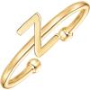 imagePAVOI 14K Gold Plated Initial Letter Adjustable Ring for Women  Thin Initial Band  Dainty Fashion Jewelry Gifts Z
