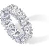 imagePAVOI 14K Gold Plated Pear Love Eternity Rings for Women  Gold Cubic Zirconia Ring  Bridal Eternity Wedding Band RingWhite Gold