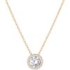 imagePAVOI 14K Gold Plated Post Faux Diamond Round Solitaire Pendant Halo Necklace  Gold Necklace for Women  Slider AdjustableRose Gold