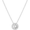 imagePAVOI 14K Gold Plated Post Faux Diamond Round Solitaire Pendant Halo Necklace  Gold Necklace for Women  Slider AdjustableWhite Gold