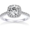imagePAVOI 14K Gold Plated Square Halo Engagement Rings  Premium Cubic Zirconia Promise Eternity Ring for Women  Wedding BandsWhite Gold