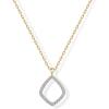 imagePAVOI 14K Gold Plated Two Toned Mixed Metals Diamond Shaped Dangle Pendant Necklace for Women with Cubic Zirconia  Geometric NecklaceTwo Toned