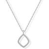imagePAVOI 14K Gold Plated Two Toned Mixed Metals Diamond Shaped Dangle Pendant Necklace for Women with Cubic Zirconia  Geometric NecklaceWhite Gold