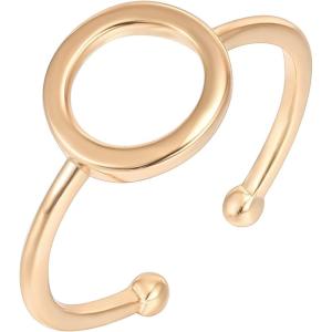 imagePAVOI 14K Gold Karma Open Circle Ring  Gold Plated Adjustable Rings for Women  Stackable RingsRose Gold