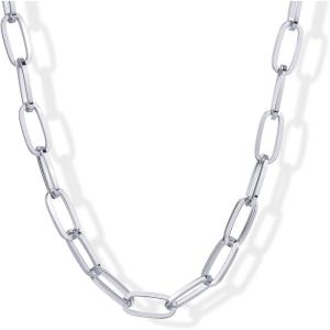 imagePAVOI 14K Gold Plated Chunky Chain Choker Necklaces for Women  Gold Statement Graduated Link Chain Necklace  Bold Oval Link Barbell Links Paperclip ChainsPaperclip