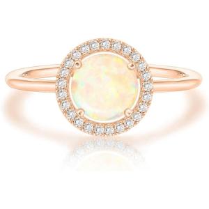 imagePAVOI 14K Gold Plated Crystal Birthstone Rings  Rings For WomenRose Gold