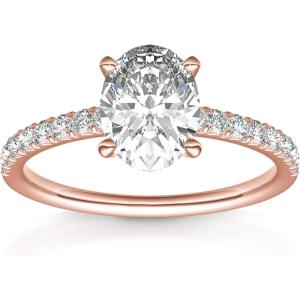 imagePAVOI 14K Gold Plated Engagement Rings for Women  Promise Wedding Band  3CT Cushion Cut Round Oval Cubic Zirconia Fake Engagement RingRose Gold