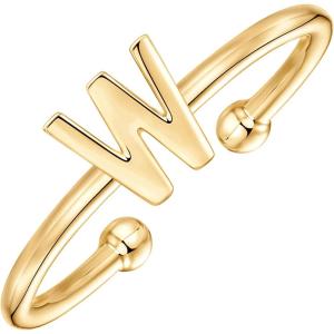 imagePAVOI 14K Gold Plated Initial Letter Adjustable Ring for Women  Thin Initial Band  Dainty Fashion Jewelry Gifts W
