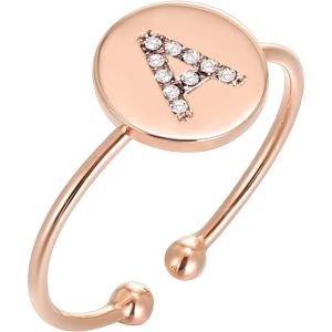 imagePAVOI 14K Gold Plated Initial Ring Stackable Rings for Women  Fashion Rings A