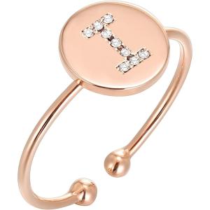 imagePAVOI 14K Gold Plated Initial Ring Stackable Rings for Women  Fashion Rings I