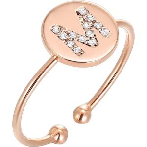 imagePAVOI 14K Gold Plated Initial Ring Stackable Rings for Women  Fashion Rings M