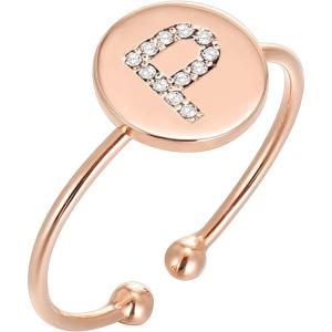 imagePAVOI 14K Gold Plated Initial Ring Stackable Rings for Women  Fashion Rings P