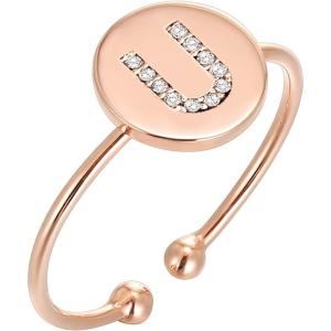 imagePAVOI 14K Gold Plated Initial Ring Stackable Rings for Women  Fashion Rings U