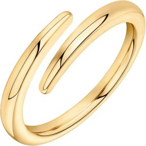 imagePAVOI 14K Gold Plated Open Twist Eternity Band for WomenYellow Gold