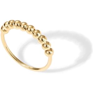 imagePAVOI 14K Gold Plated Spinner Anxiety Rings for Women Men  Anxiety Bands with Beads  Moon Star Beads Fidget Ring for WomenYellow Gold