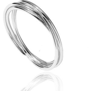 imagePAVOI 14K Plated Interlocked Rolling Anxiety Fidget Ring for Women and Men  Stacking Gold RingWhite Gold