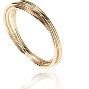 imagePAVOI 14K Plated Interlocked Rolling Anxiety Fidget Ring for Women and Men  Stacking Gold RingYellow Gold