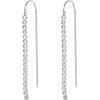 imagePAVOI 14K Gold Plated 925 Sterling Silver Post Threader Earrings for Women  Minimalist Gold Chain Earrings Double Piercings  Dangle Twist WavyWhite Gold
