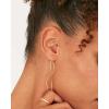 imagePAVOI 14K Gold Plated 925 Sterling Silver Post Threader Earrings for Women  Minimalist Gold Chain Earrings Double Piercings  Dangle Twist WavyWhite Gold
