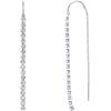 imagePAVOI 14K Gold Plated 925 Sterling Silver Post Threader Earrings for Women  Minimalist Gold Chain Earrings Double Piercings  Dangle Twist WavyWhite Gold