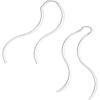 imagePAVOI 14K Gold Plated 925 Sterling Silver Post Threader Earrings for Women  Minimalist Gold Chain Earrings Double Piercings  Dangle Twist WavyWhite Gold