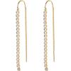 imagePAVOI 14K Gold Plated 925 Sterling Silver Post Threader Earrings for Women  Minimalist Gold Chain Earrings Double Piercings  Dangle Twist WavyYellow Gold