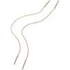 imagePAVOI 14K Gold Plated 925 Sterling Silver Post Threader Earrings for Women  Minimalist Gold Chain Earrings Double Piercings  Dangle Twist WavyYellow Gold