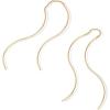 imagePAVOI 14K Gold Plated 925 Sterling Silver Post Threader Earrings for Women  Minimalist Gold Chain Earrings Double Piercings  Dangle Twist WavyYellow Gold