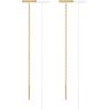 imagePAVOI 14K Gold Plated 925 Sterling Silver Post Threader Earrings for Women  Minimalist Gold Chain Earrings Double Piercings  Dangle Twist WavyYellow Gold