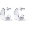 imagePAVOI 14K Gold Plated 925 Sterling Silver Posts Chunky Hoop Earrings  Statement Huggie Hoops for Women  Lightweight Yellow Gold Dome EarringsWhite Gold
