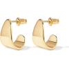 imagePAVOI 14K Gold Plated 925 Sterling Silver Posts Chunky Hoop Earrings  Statement Huggie Hoops for Women  Lightweight Yellow Gold Dome EarringsYellow Gold