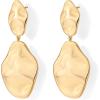 imagePAVOI 14K Gold Plated 925 Sterling Silver Posts Teardrop Statement Dangle Earrings  Lightweight Hammered Drop Dangle Earrings for WomenYellow Gold