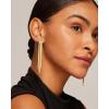imagePAVOI 14K Gold Plated 925 Sterling Silves Posts Long Tassel Dangle Earrings for Women  Elegant Rhinestone Chain Chandelier Drop Earrings  Statement JewelryWhite Gold