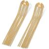 imagePAVOI 14K Gold Plated 925 Sterling Silves Posts Long Tassel Dangle Earrings for Women  Elegant Rhinestone Chain Chandelier Drop Earrings  Statement JewelryYellow Gold